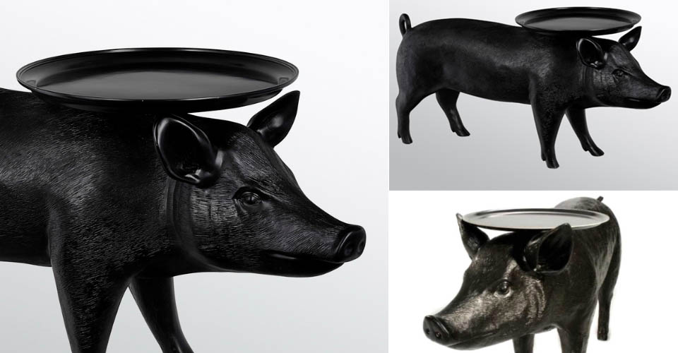 现代经典灯饰|台灯|办公家具|荷兰 Moooi Pig Table 黑豬邊桌