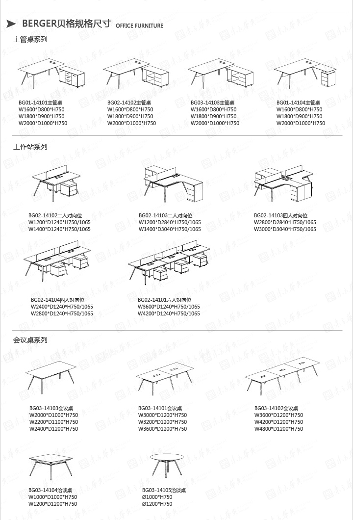 系统办公家具|Berger|办公家具|Berger贝格|现代设计员工办公桌，职员桌